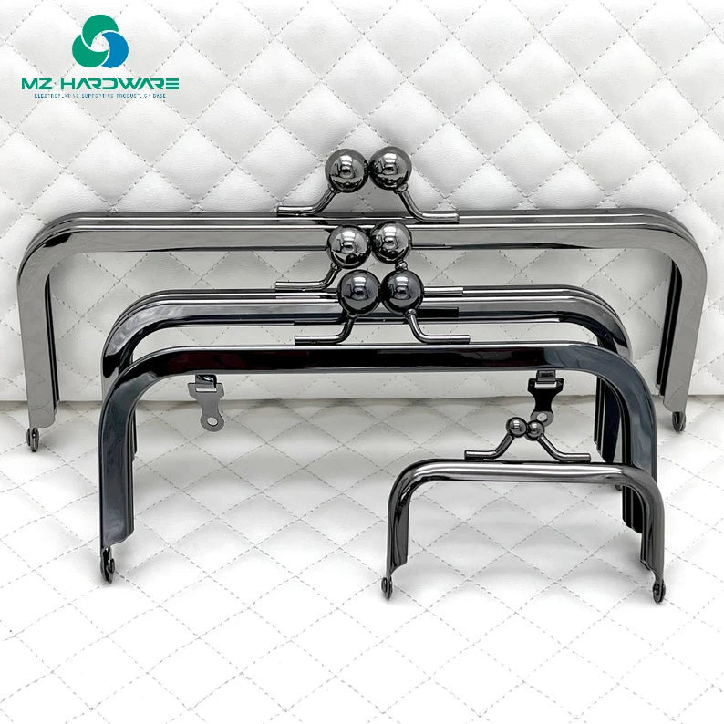 MZ Customization Iron Rectangle Glue Purse Pouch Bag Clutch Frame Kiss Clasp Lock for Purse Bag Making Replacement Purse Frame