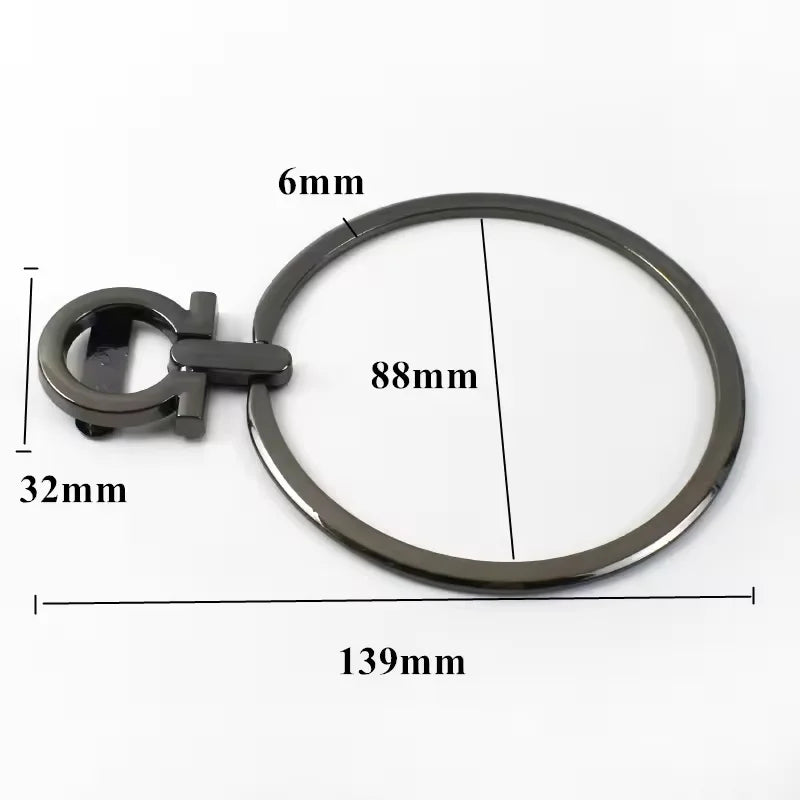 Wholesale Price Handbag Hardware Accessory Leather Handles for Big Ring Metal Purse Frame Handle