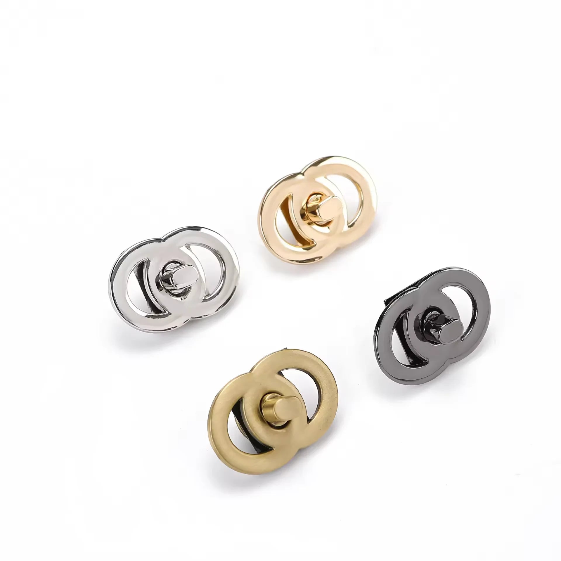 Custom Purse Twist Locks for Bags Shiny Gold Metal Bag Lock Handbag Metal Turn Lock for Women Bag